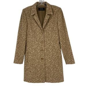 Dana Bachman Tan Paisley-ish Long Blazer Size 6 Wool 72% Classic Elegant Paisley